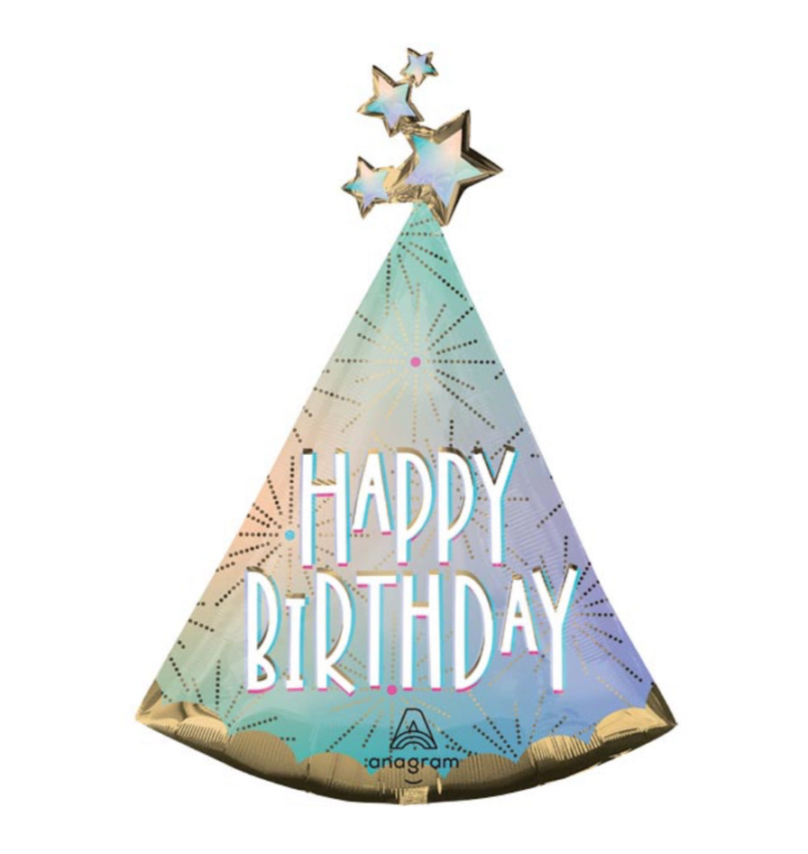 Anagram 36" Happy Birthday Pastel Hat Balloon